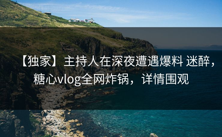 【独家】主持人在深夜遭遇爆料 迷醉,糖心vlog全网炸锅,详情围观