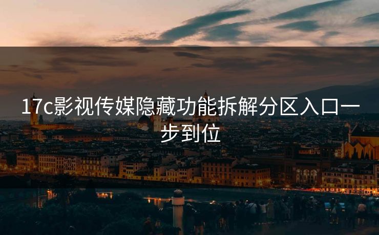 17c影视传媒隐藏功能拆解分区入口一步到位