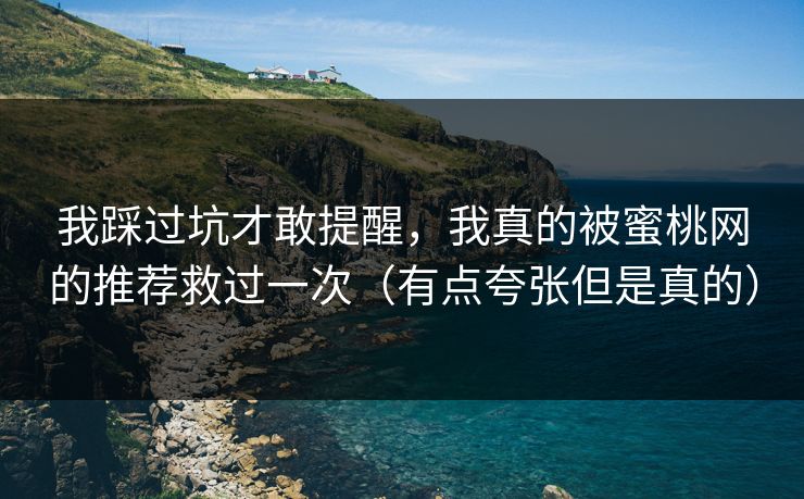 我踩过坑才敢提醒，我真的被蜜桃网的推荐救过一次（有点夸张但是真的）