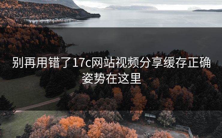别再用错了17c网站视频分享缓存正确姿势在这里